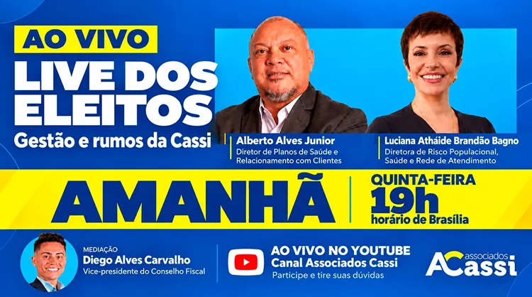 Live dos Eleitos debate gestão e perspectivas para o futuro da Cassi nesta quinta-feira (22)