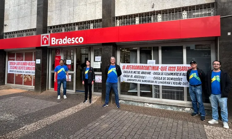 Sindicato paralisa agência do Bradesco em Cambé contra demissão de bancário PCD
